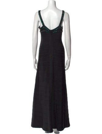 Herve Leger Square Neckline Long Dress