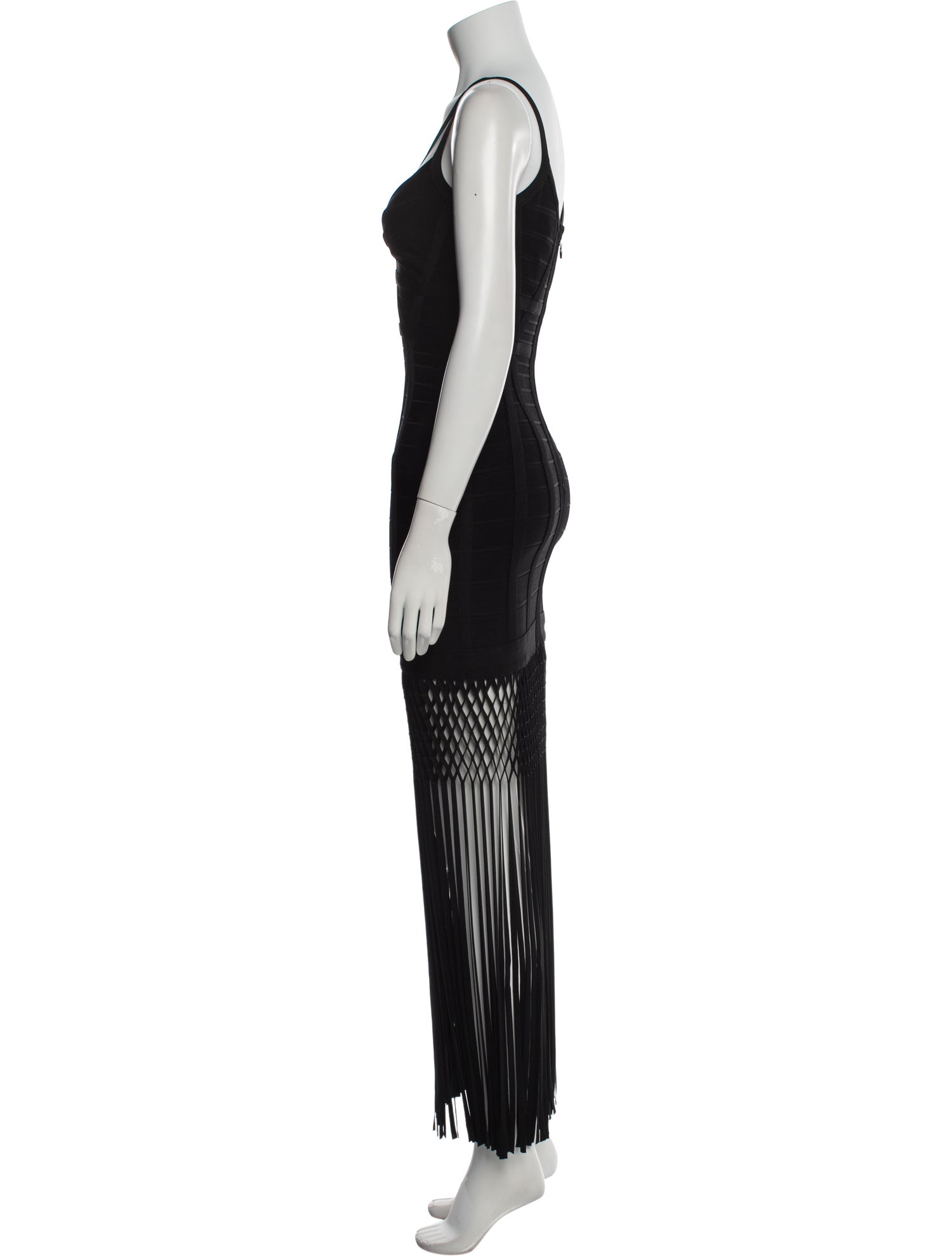 Herve Leger V-Neck Long Dress