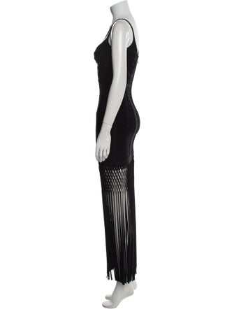 Herve Leger V-Neck Long Dress