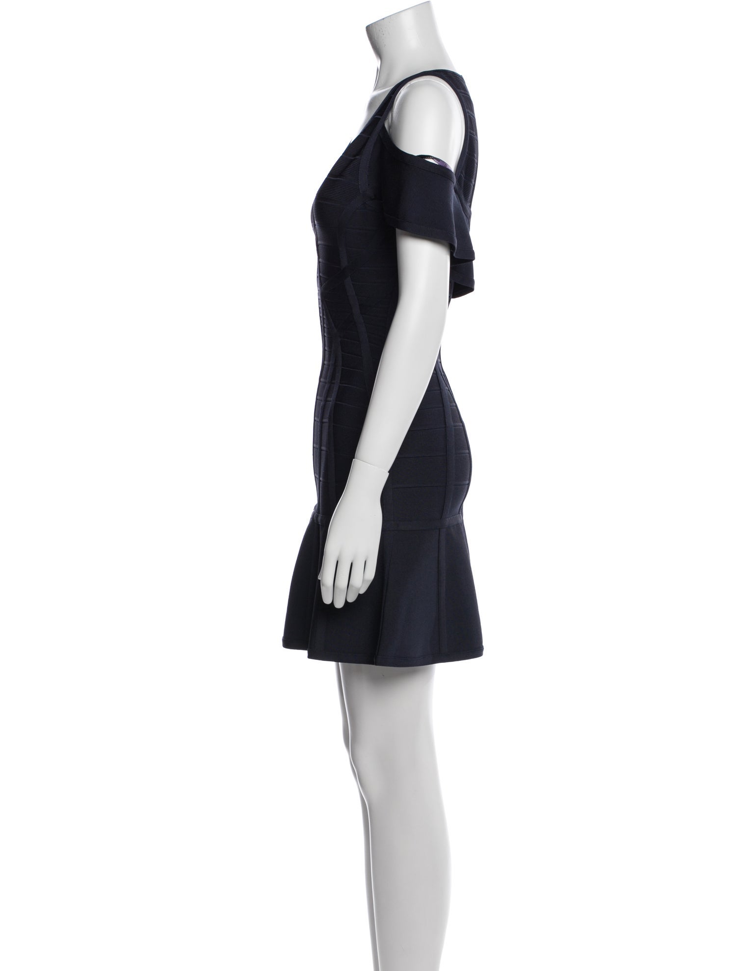 Herve Leger V-Neck Mini Dress