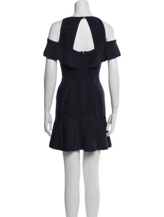 Herve Leger V-Neck Mini Dress