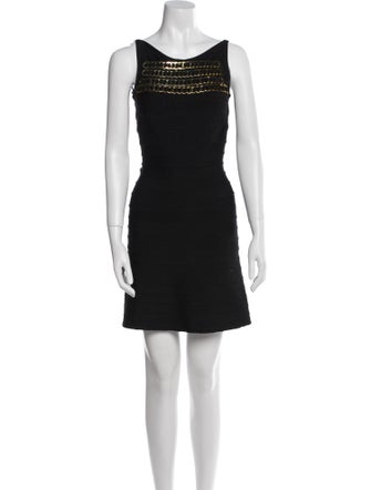 Herve Leger Scoop Neck Mini Dress