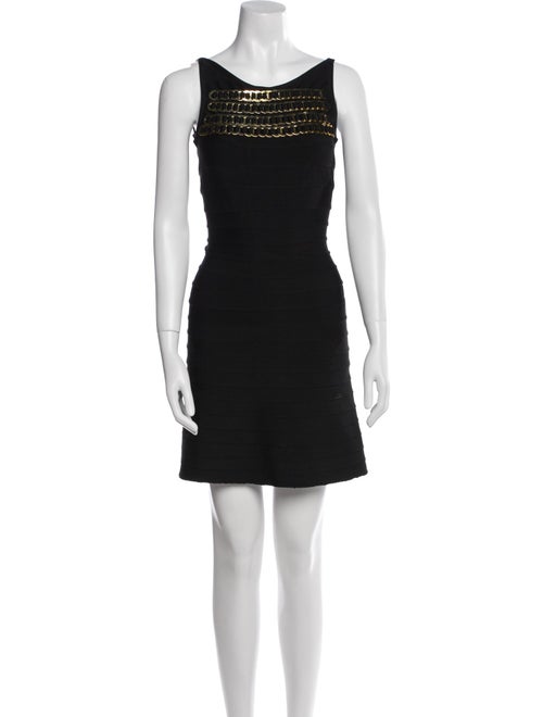 Herve Leger Scoop Neck Mini Dress