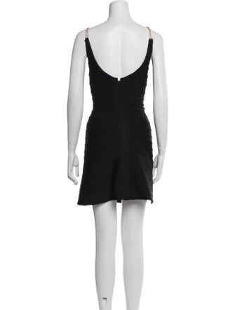 Herve Leger Scoop Neck Mini Dress