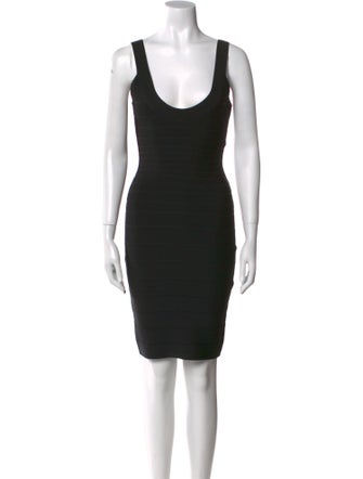 Herve Leger Scoop Neck Mini Dress