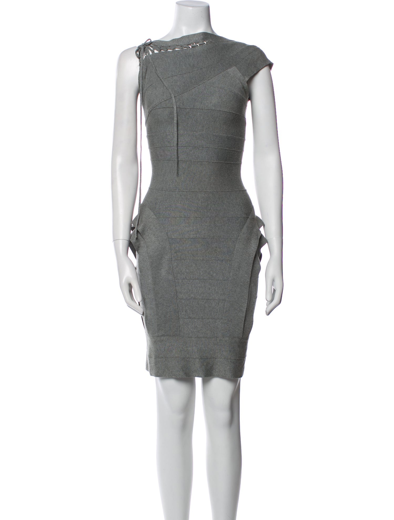 Herve Leger Bateau Neckline Mini Dress