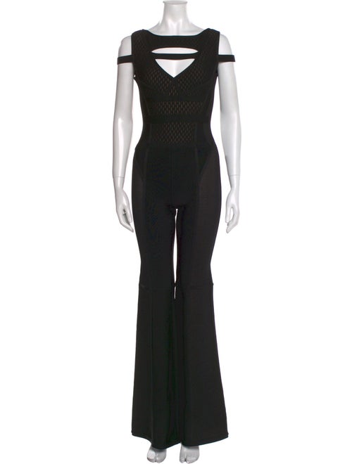 Herve Leger Bateau Neckline Jumpsuit