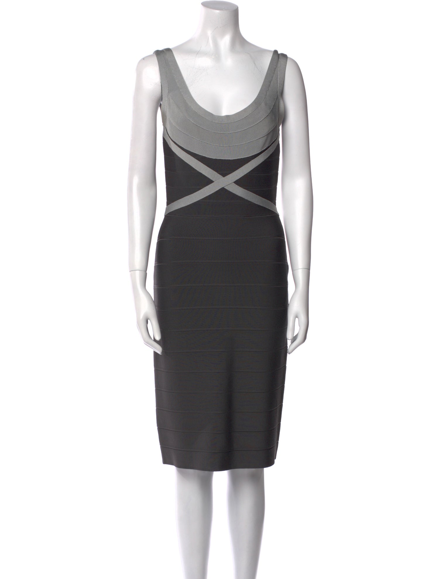 Herve Leger Scoop Neck Mini Dress