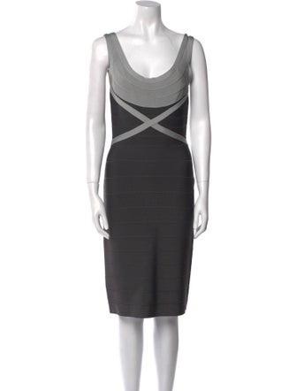 Herve Leger Scoop Neck Mini Dress