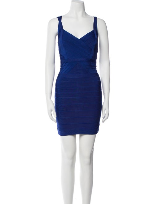 Herve Leger V-Neck Mini Dress