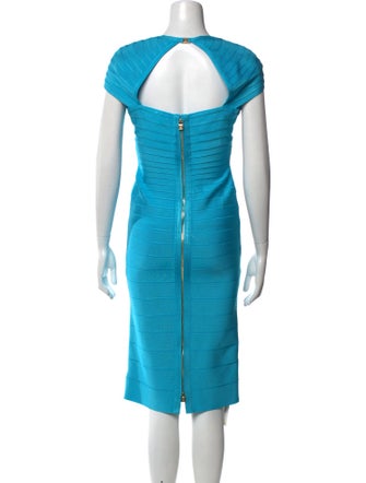 Herve Leger Square Neckline Midi Length Dress