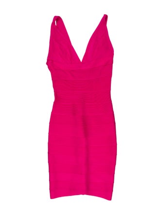 Herve Leger Cowl Neck Mini Dress