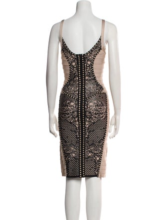 Herve Leger Lace Pattern Knee-Length Dress