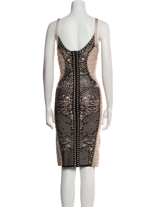 Herve Leger Lace Pattern Knee-Length Dress