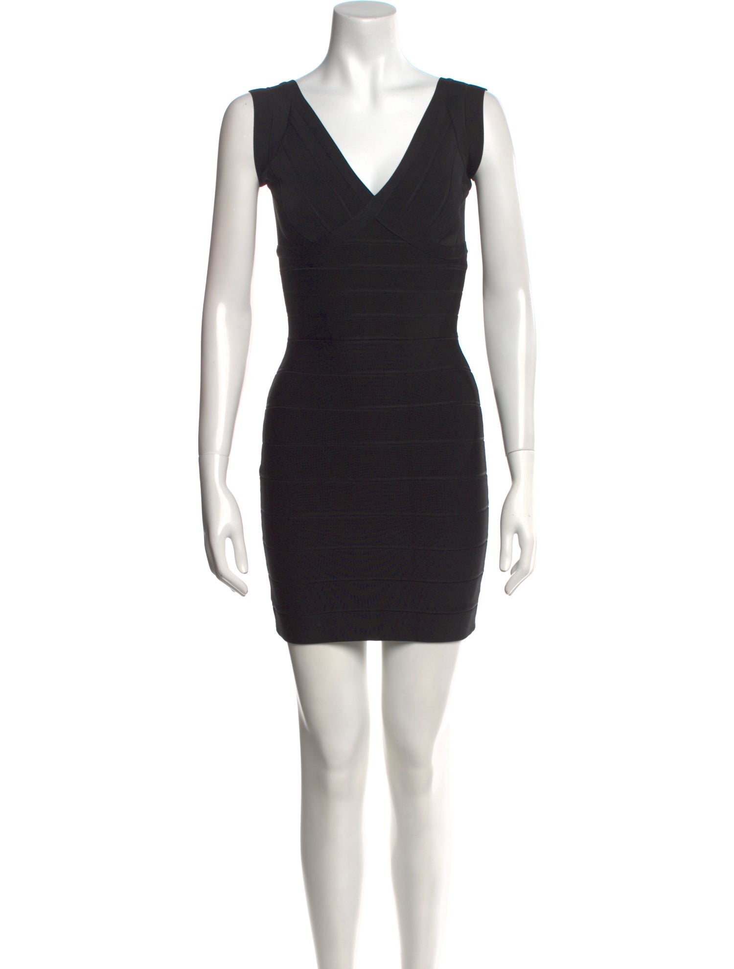 Herve Leger V-Neck Mini Dress
