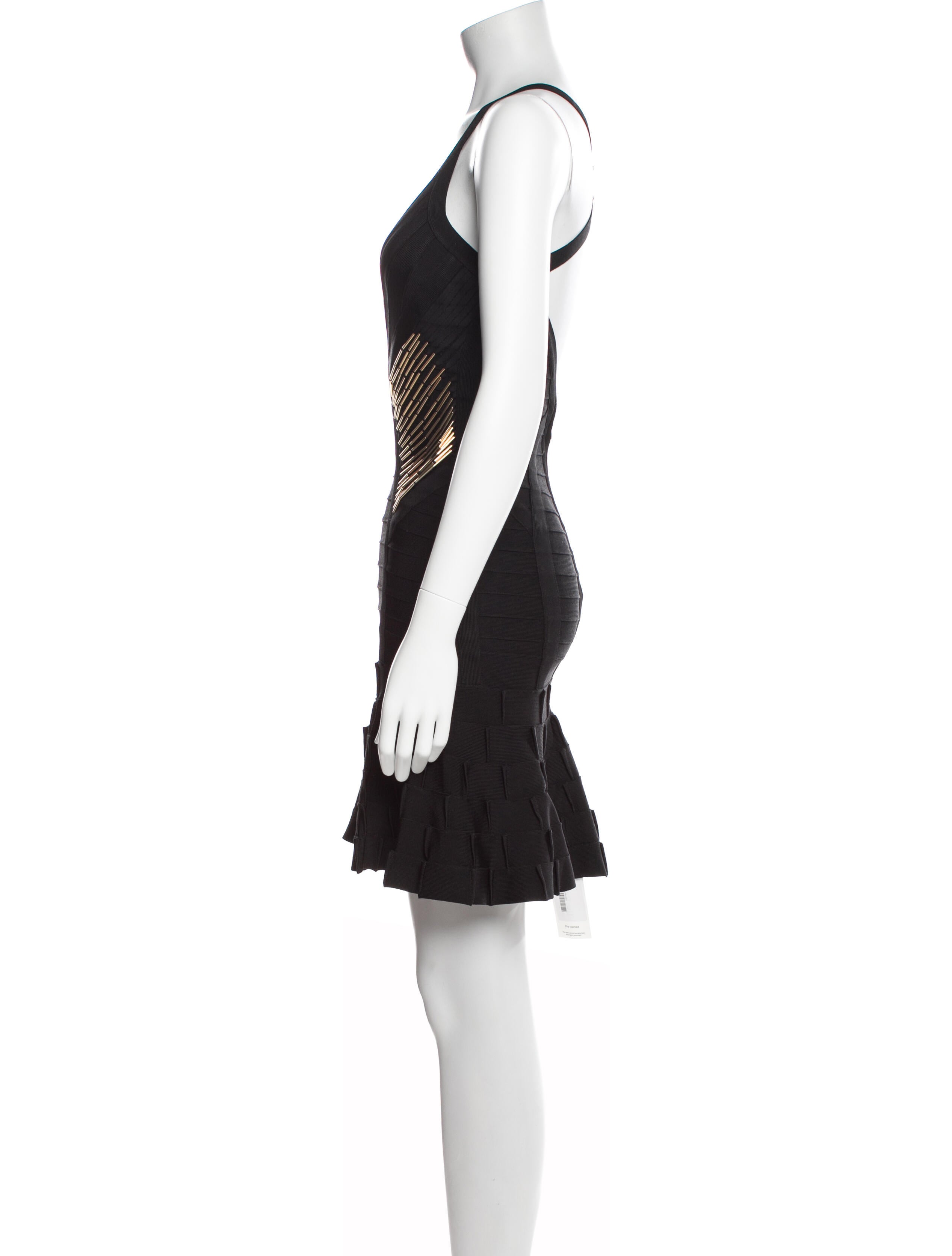 Herve Leger V-Neck Mini Dress