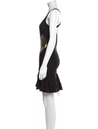 Herve Leger V-Neck Mini Dress