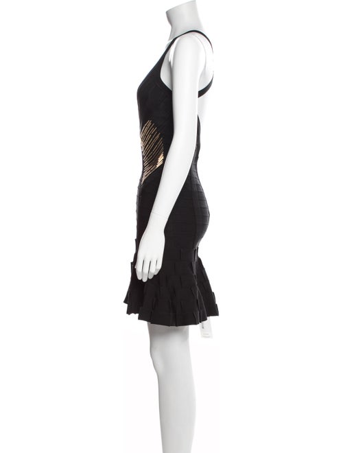 Herve Leger V-Neck Mini Dress