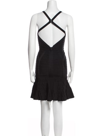 Herve Leger V-Neck Mini Dress
