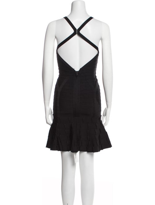 Herve Leger V-Neck Mini Dress