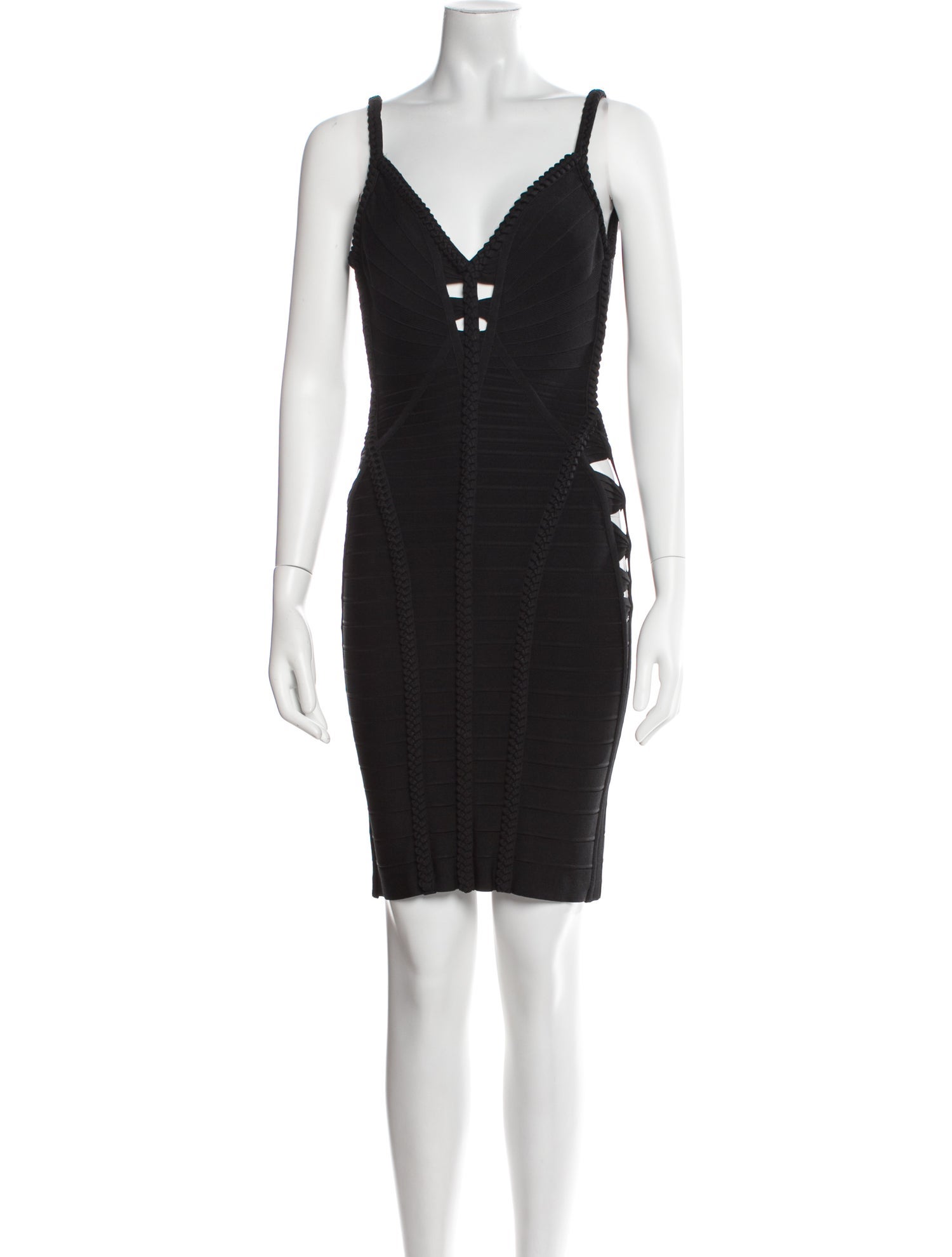 Herve Leger V-Neck Mini Dress