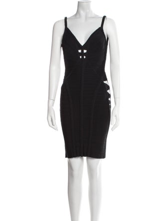 Herve Leger V-Neck Mini Dress