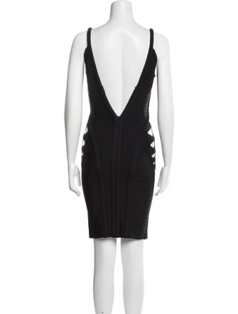 Herve Leger V-Neck Mini Dress