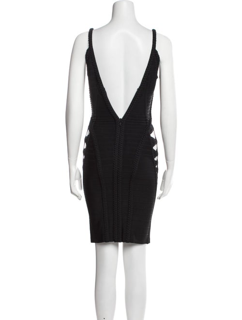 Herve Leger V-Neck Mini Dress