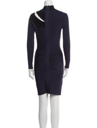 Herve Leger Mock Neck Mini Dress