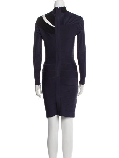 Herve Leger Mock Neck Mini Dress