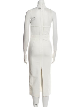 Herve Leger Mock Neck Midi Length Dress