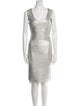 Herve Leger Scoop Neck Knee-Length Dress