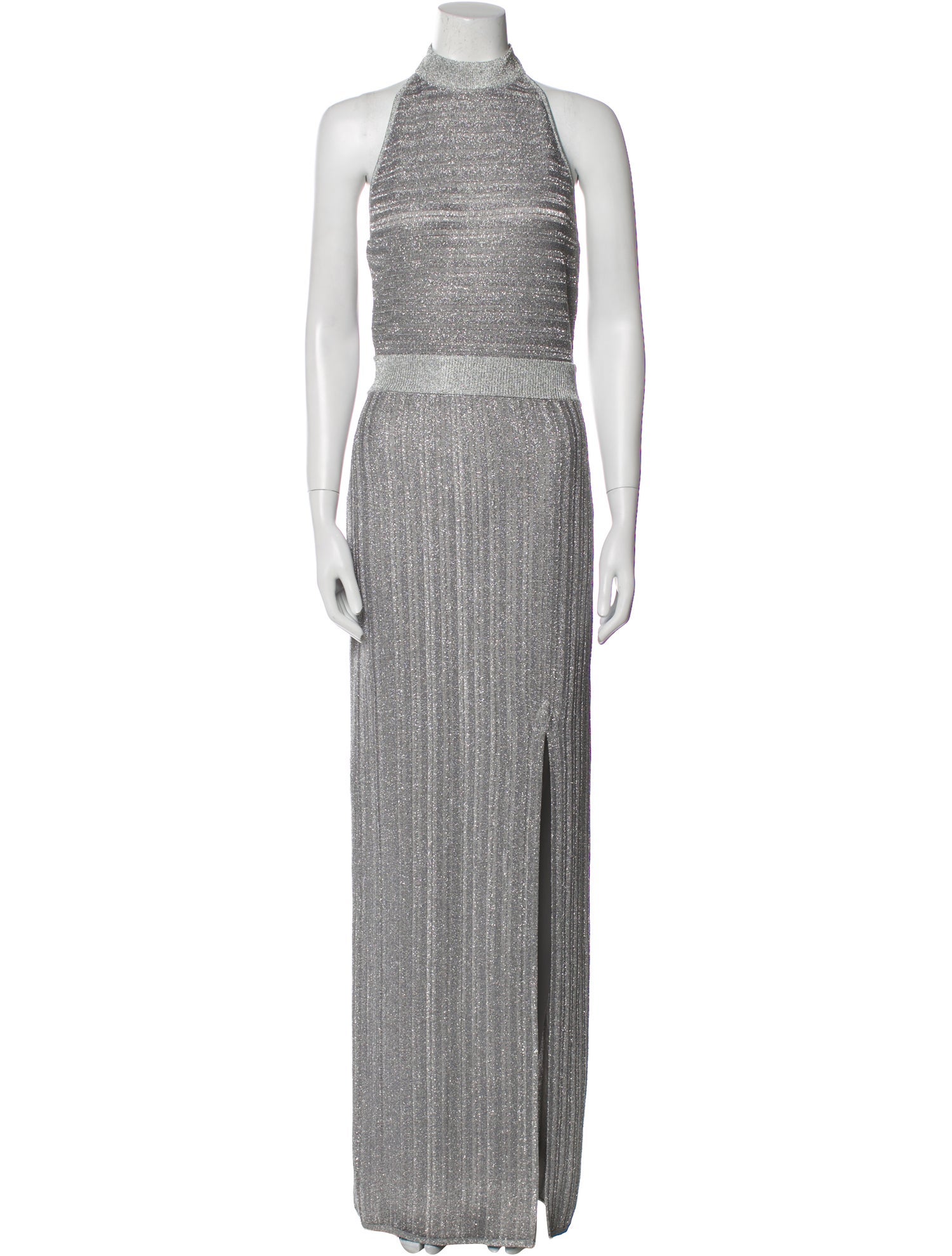 Herve Leger Mock Neck Long Dress