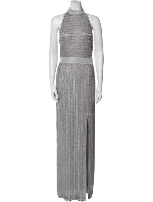 Herve Leger Mock Neck Long Dress
