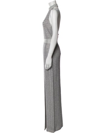 Herve Leger Mock Neck Long Dress