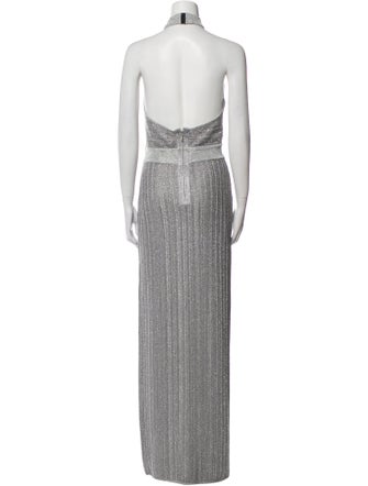 Herve Leger Mock Neck Long Dress