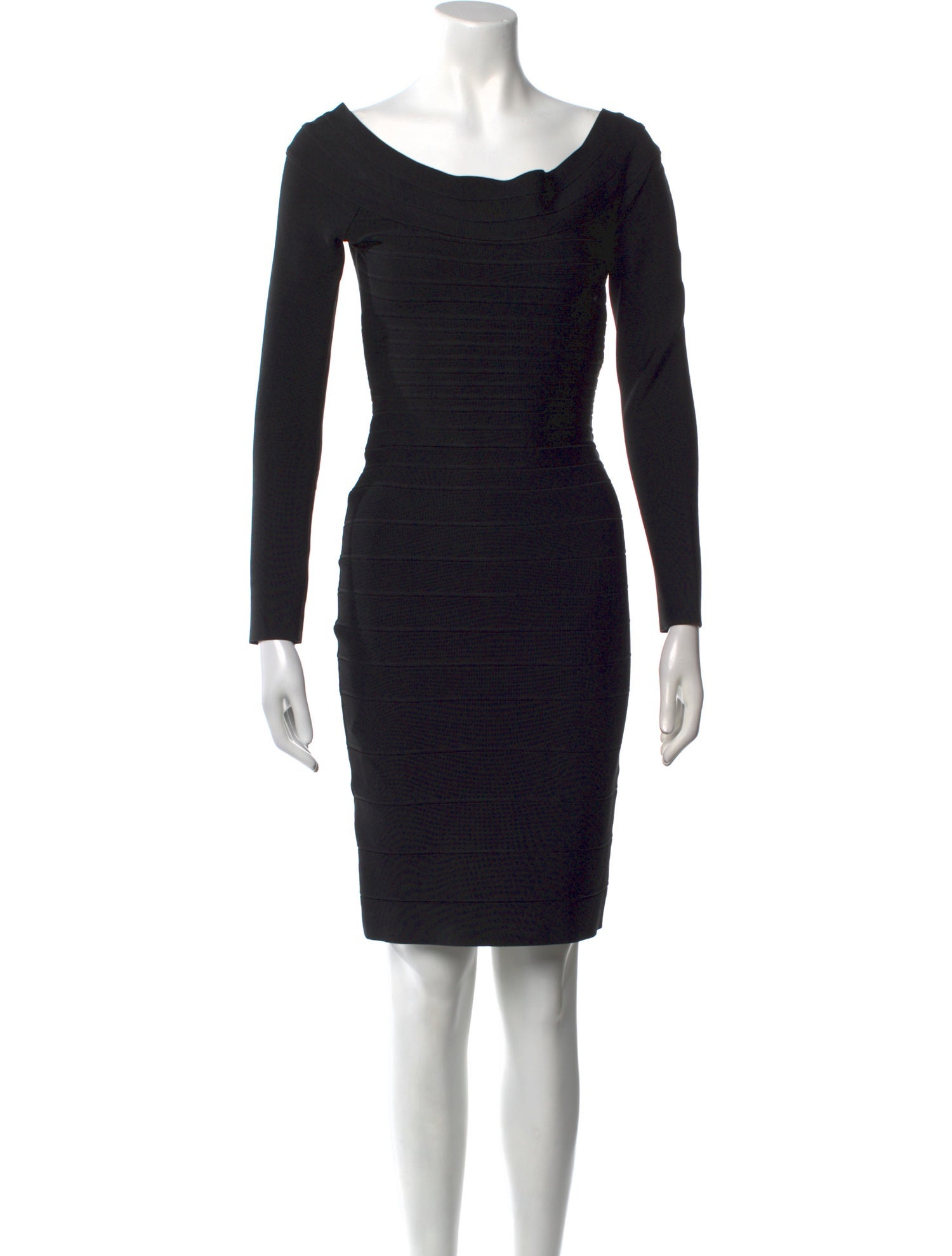 Herve Leger Bateau Neckline Mini Dress