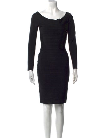 Herve Leger Bateau Neckline Mini Dress