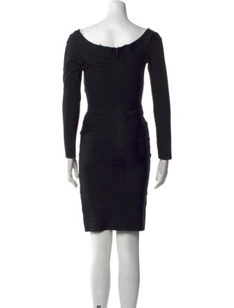 Herve Leger Bateau Neckline Mini Dress