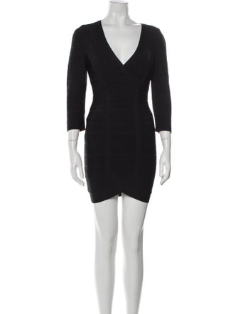 Herve Leger V-Neck Mini Dress