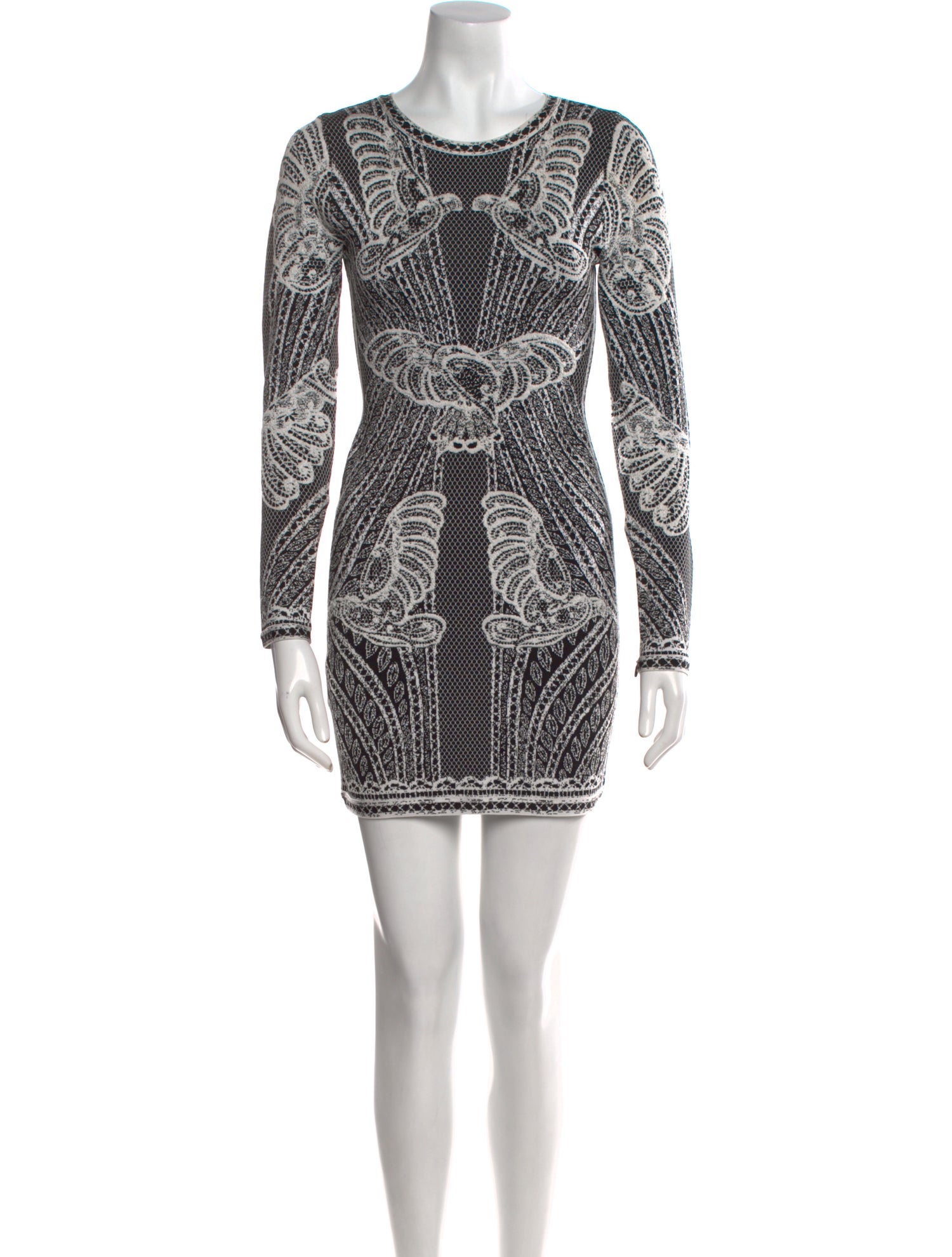 Herve Leger Lace Pattern Mini Dress