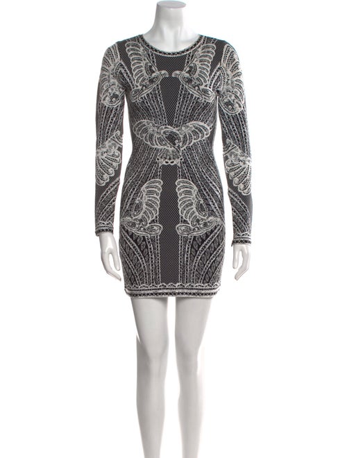 Herve Leger Lace Pattern Mini Dress