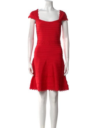 Herve Leger Square Neckline Mini Dress