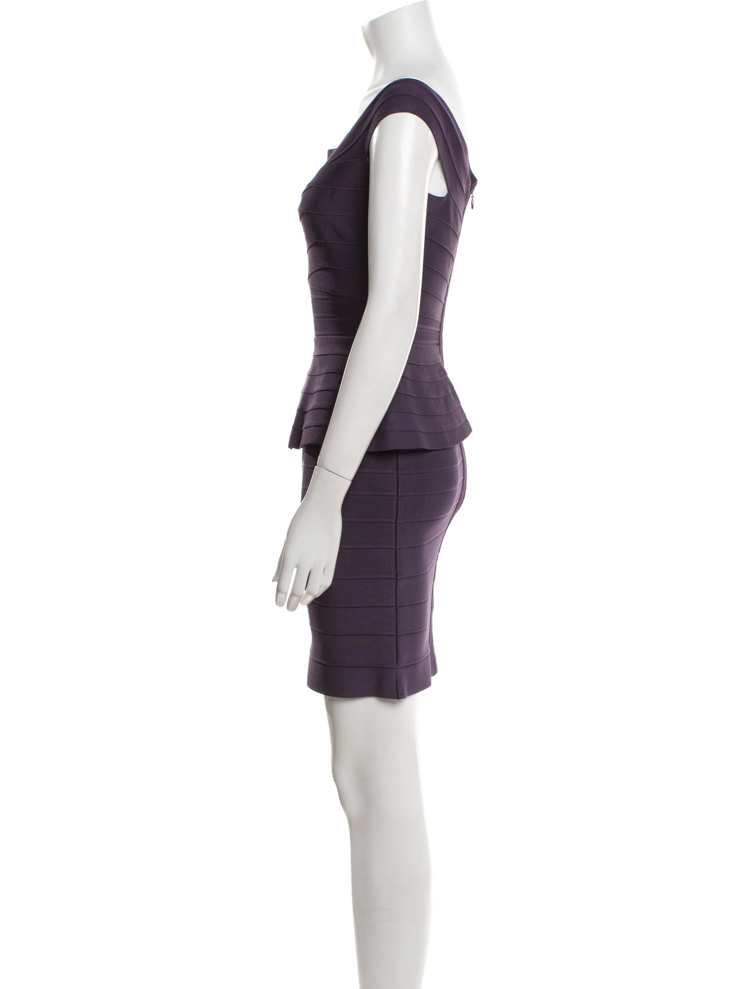 Herve Leger Bateau Neckline Mini Dress