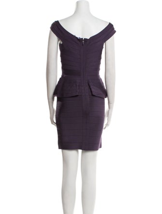 Herve Leger Bateau Neckline Mini Dress