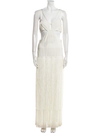 Herve Leger V-Neck Mini Dress