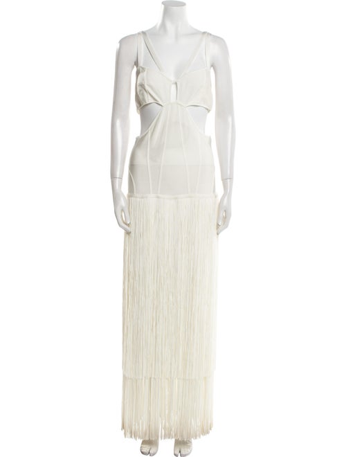 Herve Leger V-Neck Mini Dress