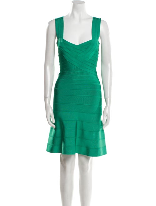 Herve Leger Square Neckline Mini Dress