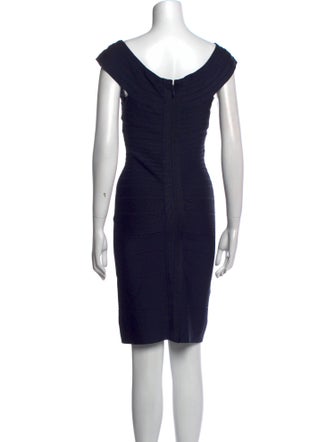 Herve Leger Scoop Neck Knee-Length Dress
