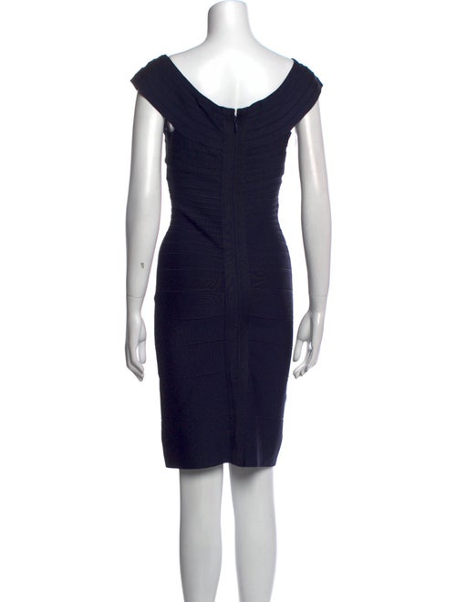 Herve Leger Scoop Neck Knee-Length Dress
